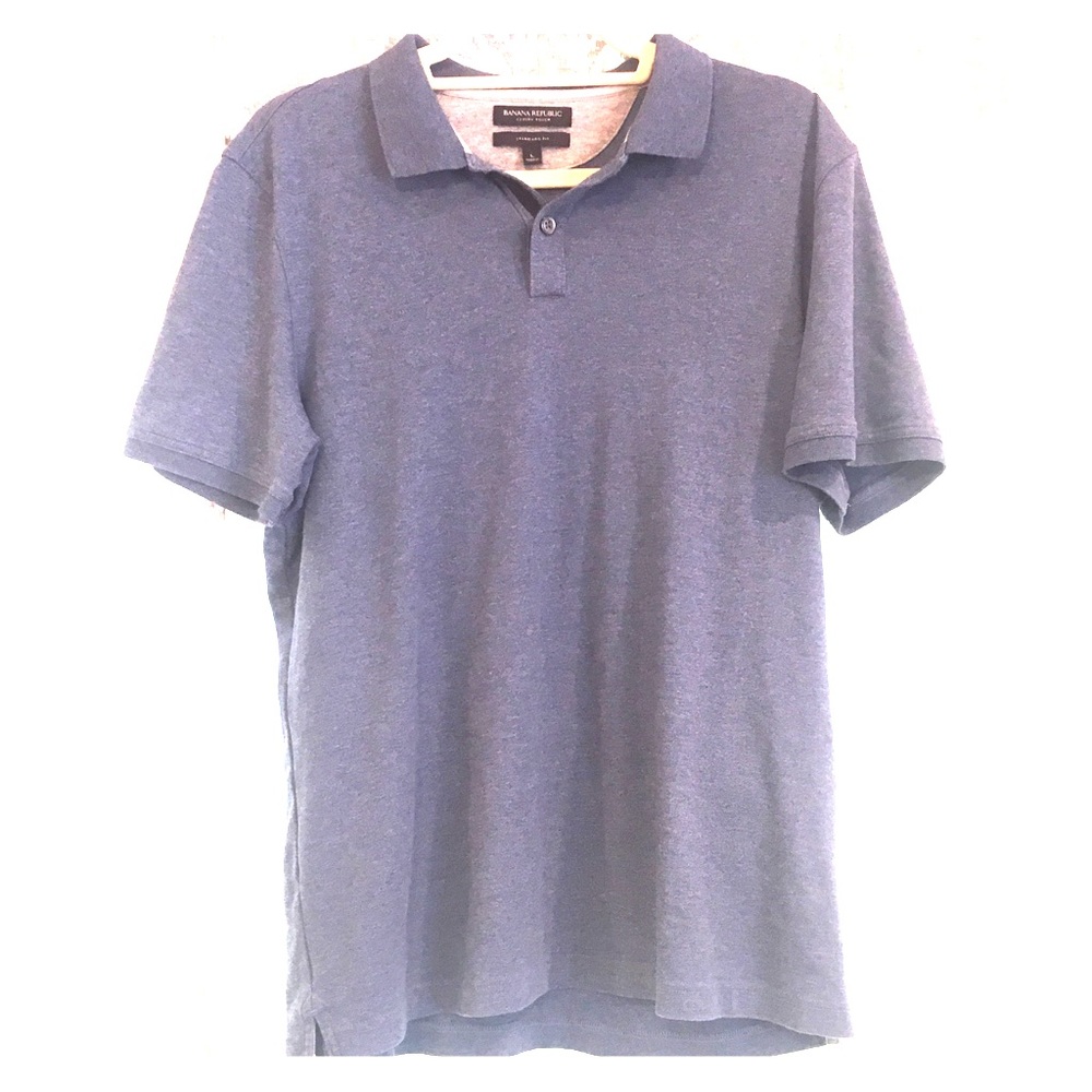 Men’s Banana Republic Polo, Heather Blue Size L